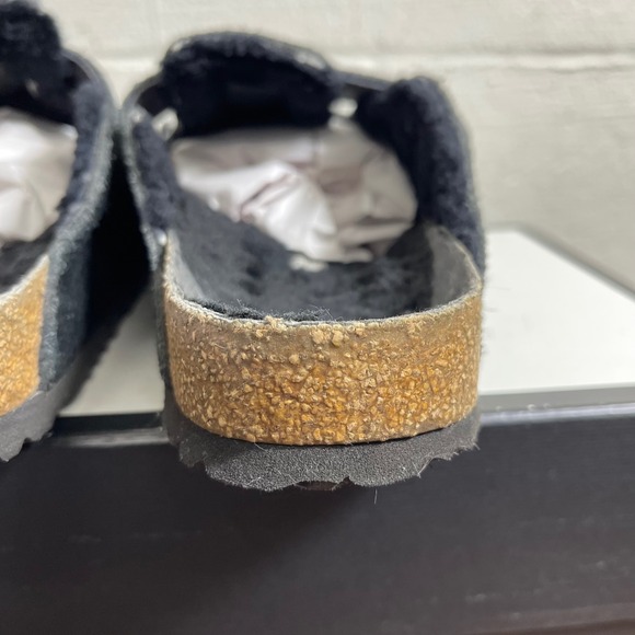 Birkenstock Boston Shearling Black Suede Clogs Mule Sandal Women's 39 EU/8 US - Picture 8 of 12